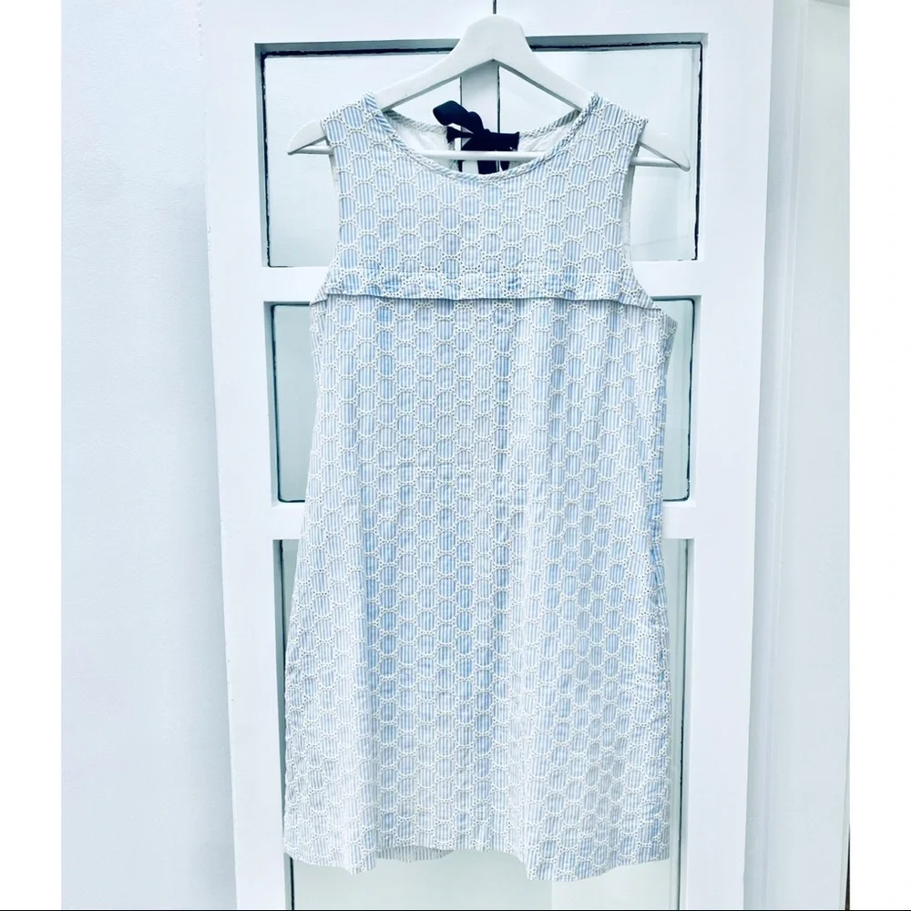 J. Crew Seersucker Eyelet Detail Shift Dress - Picture 3 of 8